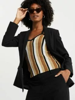 WE FASHION Tops Haut Femme écru / Marron Chiné / Noir -WE FASHION Magasin En Ligne 00011a71726432aeb5072087100c9ed7