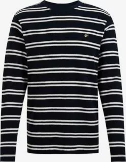 WE FASHION T-shirts à Manches Longues T-Shirt Homme Bleu Foncé