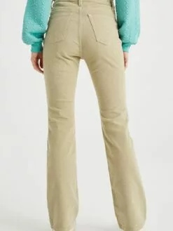WE FASHION Pantalons En Velours Côtelé évasé Pantalon Femme Vert Pastel -WE FASHION Magasin En Ligne 014d6dd26e7cc9f5049e65f9f94b7ca4