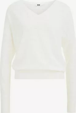 WE FASHION Pulls Maille Fine Pull-over Femme Blanc Cassé