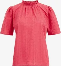 WE FASHION Blouses à Manches Courtes Chemisier Femme Rose