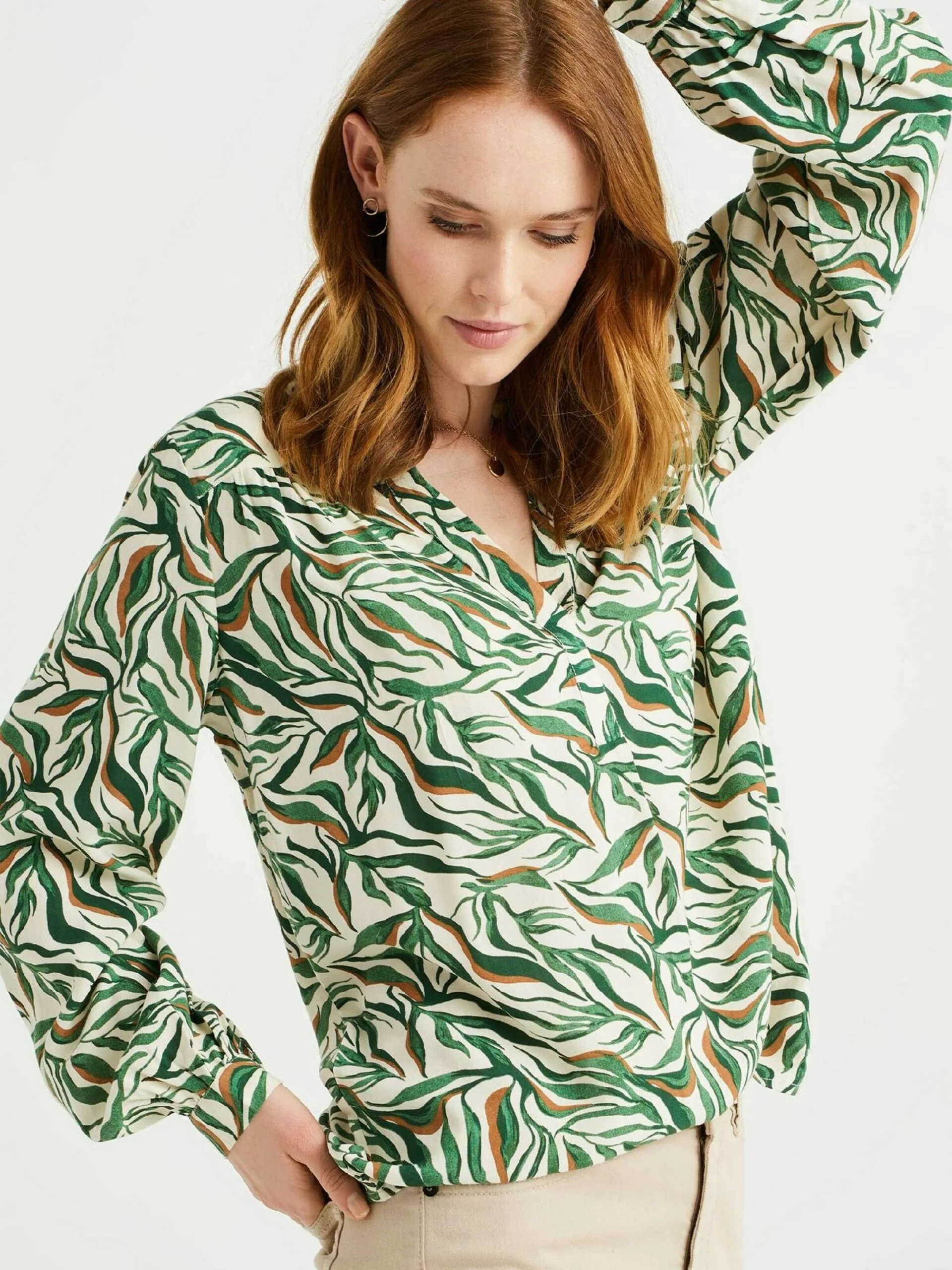 WE FASHION Hauts Chemisier Femme Blanc 2 WE FASHION Hauts Chemisier Femme Blanc – Image 2