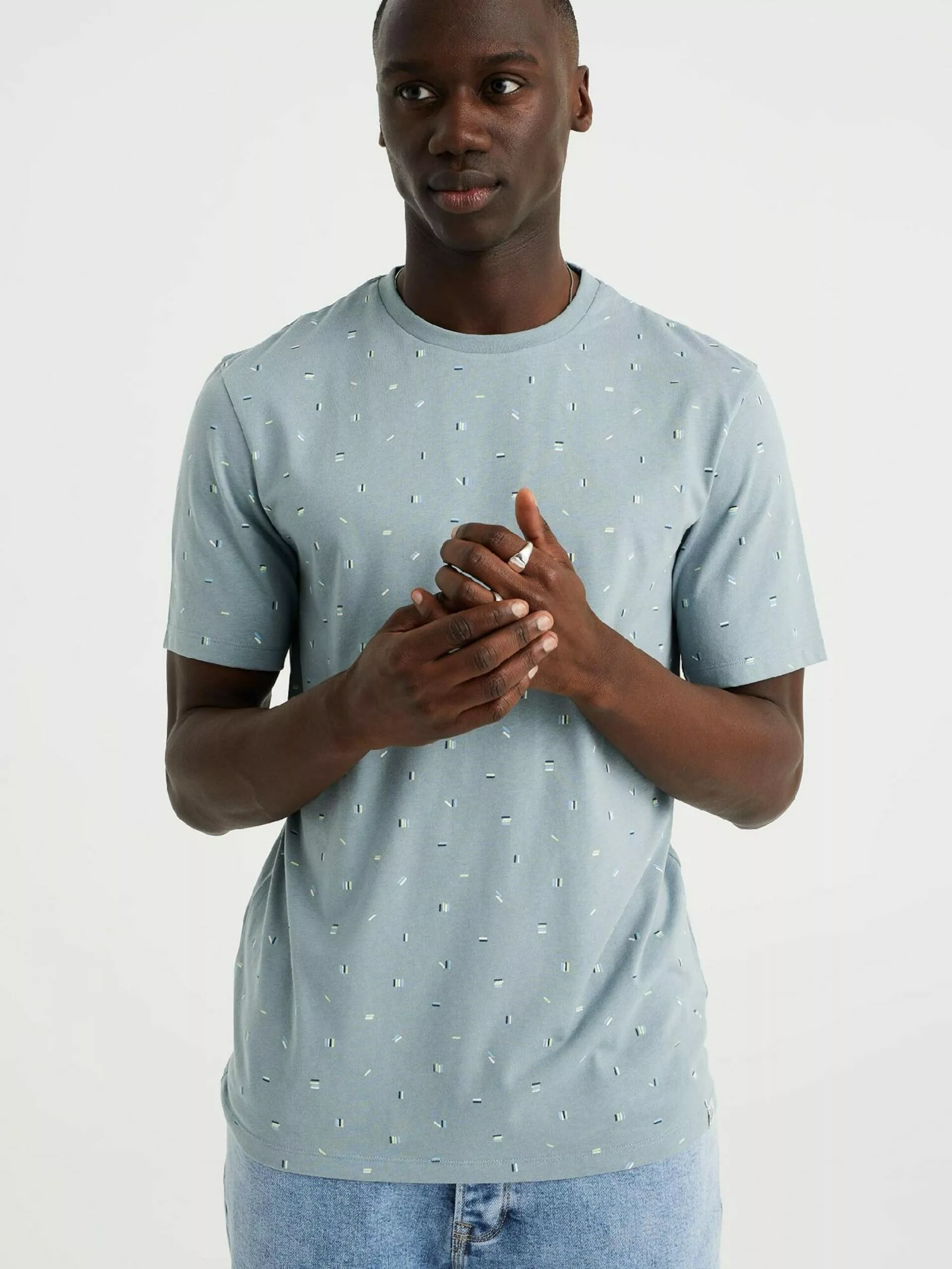 WE FASHION T-shirts T-Shirt Homme Bleu Marine / Bleu Clair 2 WE FASHION T-shirts T-Shirt Homme Bleu Marine / Bleu Clair – Image 2