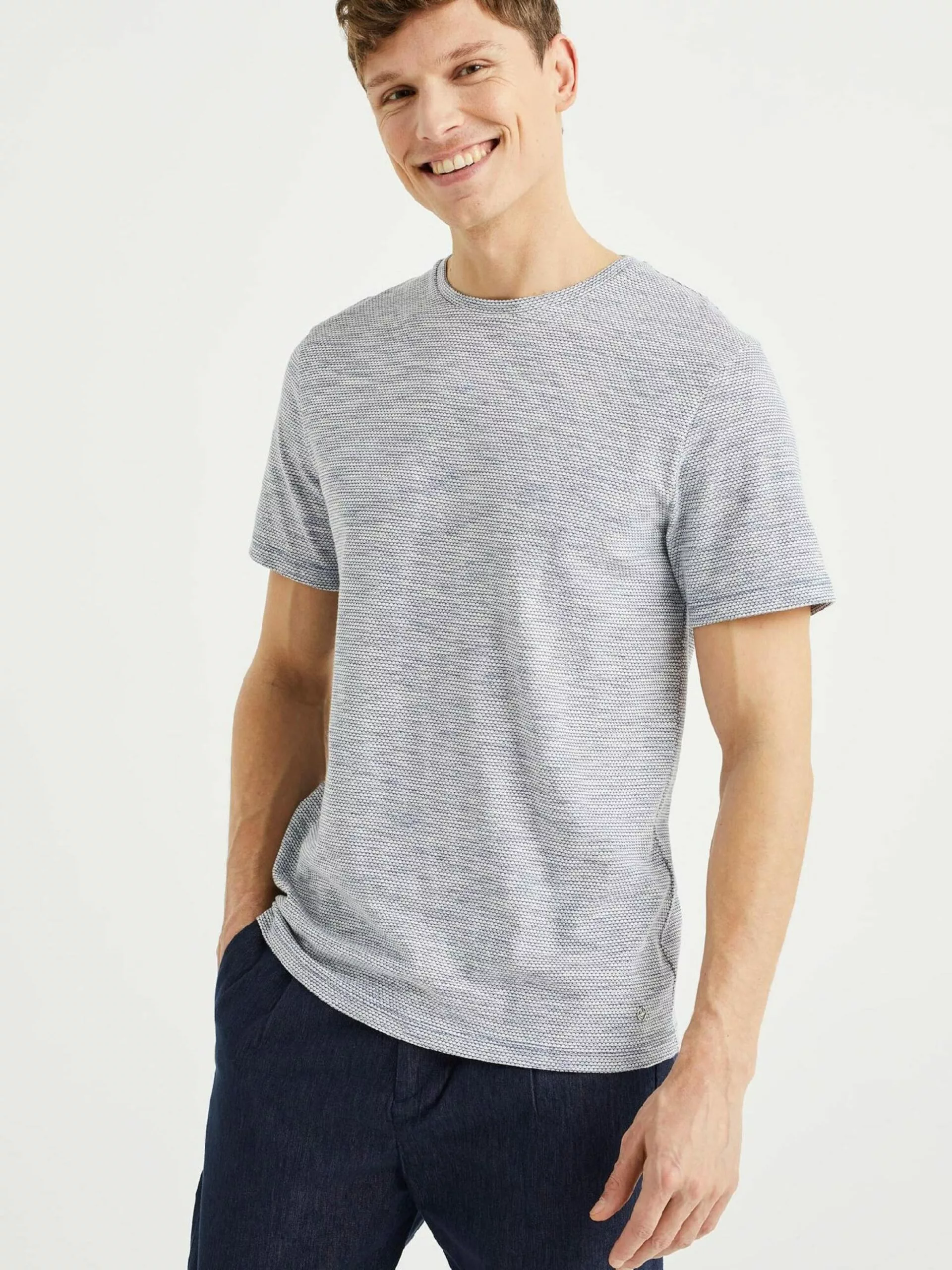 WE FASHION T-shirts T-Shirt Homme Bleu-gris 2 WE FASHION T-shirts T-Shirt Homme Bleu-gris – Image 2