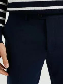 WE FASHION Pantalons De Costume Coupe Slim Pantalon à Plis Homme Bleu Foncé -WE FASHION Magasin En Ligne 0d132bdb56175cb881a392402a8dce30