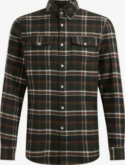 WE FASHION Chemises à Carreaux Coupe Regular Chemise Homme Vert Foncé