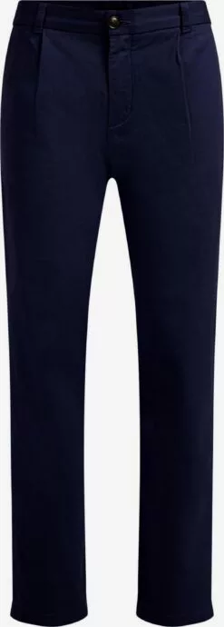 WE FASHION Pantalons En Toile Coupe Slim Pantalon à Pince Homme Marine
