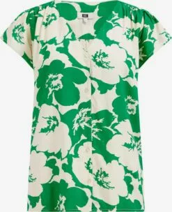 WE FASHION Blouses à Manches Courtes Chemisier Femme Vert / Vert Clair