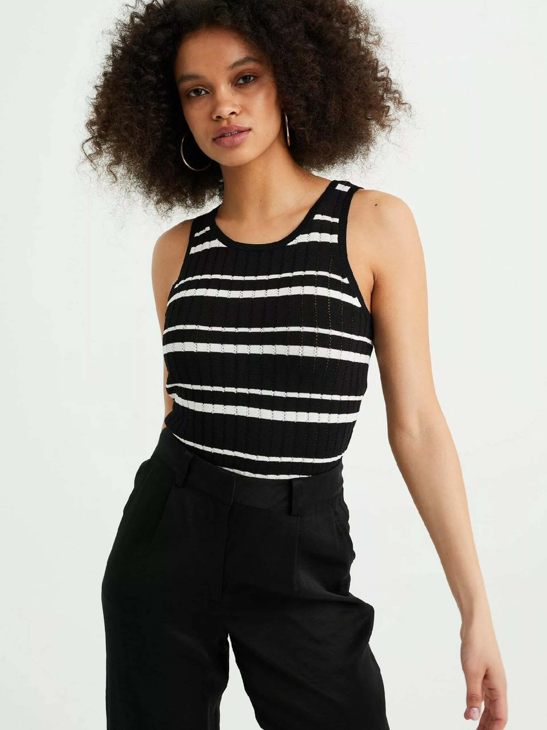 WE FASHION T-shirts Et Tops Tops En Tricot Femme Noir 2 WE FASHION T-shirts Et Tops Tops En Tricot Femme Noir – Image 2