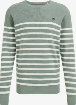 WE FASHION Pulls à Col Rond Pull-over Homme Vert Pastel