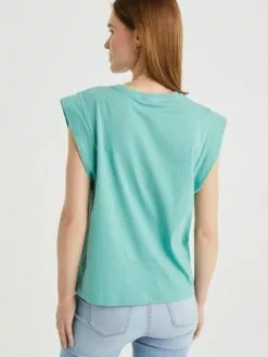WE FASHION T-shirts T-shirt Femme Menthe -WE FASHION Magasin En Ligne 158cc103a2f5ff3a5ce5a9768efa3b79