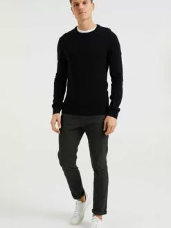 WE FASHION Pulls à Col Rond Pull-over Homme Noir -WE FASHION Magasin En Ligne 15ce07d8f3c8db82443371f1eb0b67b7