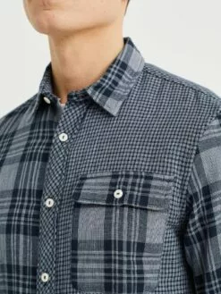 WE FASHION Chemises à Carreaux Coupe Regular Chemise Homme Bleu Foncé -WE FASHION Magasin En Ligne 16b4e35515010f806cabe899685edb24