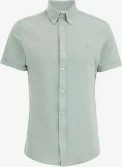 WE FASHION Chemises Décontractées Coupe Slim Chemise Homme Vert Clair