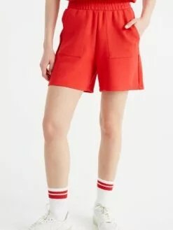 WE FASHION Shorts Regular Pantalon Femme Rouge Feu -WE FASHION Magasin En Ligne 174baedce28d16a40991fd633882f1db