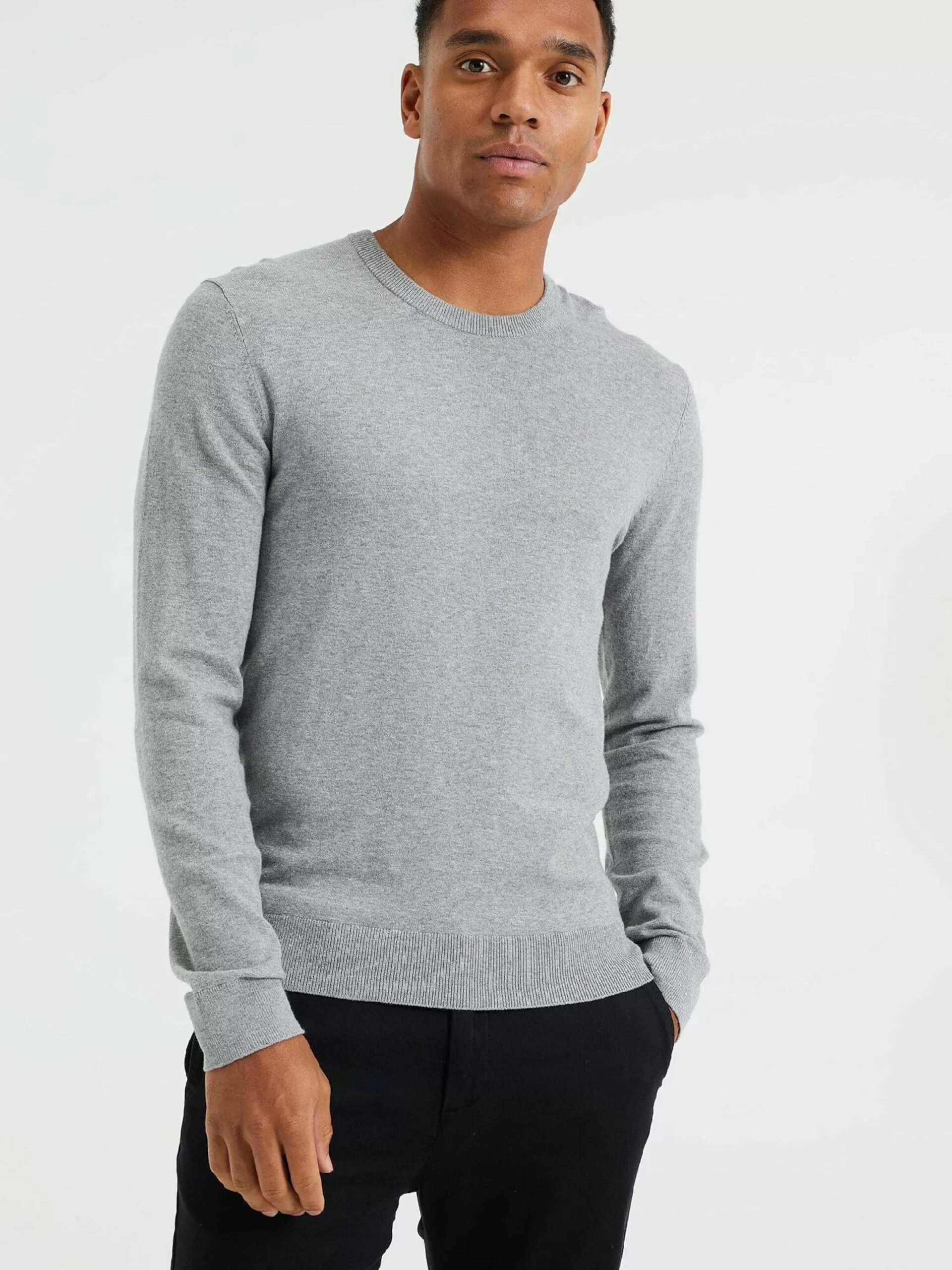 WE FASHION Pulls à Col Rond Pull-over Homme Gris Clair 2 WE FASHION Pulls à Col Rond Pull-over Homme Gris Clair – Image 2