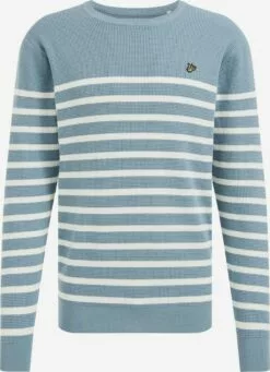WE FASHION Pulls à Col Rond Pull-over Homme Bleu-gris