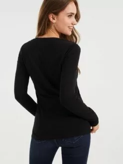 WE FASHION T-shirts à Manches Longues T-shirt Femme Noir -WE FASHION Magasin En Ligne 1a543f3b33d974775ac740dd1e6e3196