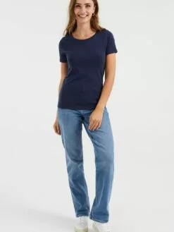 WE FASHION T-shirts T-shirt Femme Bleu Foncé -WE FASHION Magasin En Ligne 1a6c1507094661354b01cbd6e1a2307b