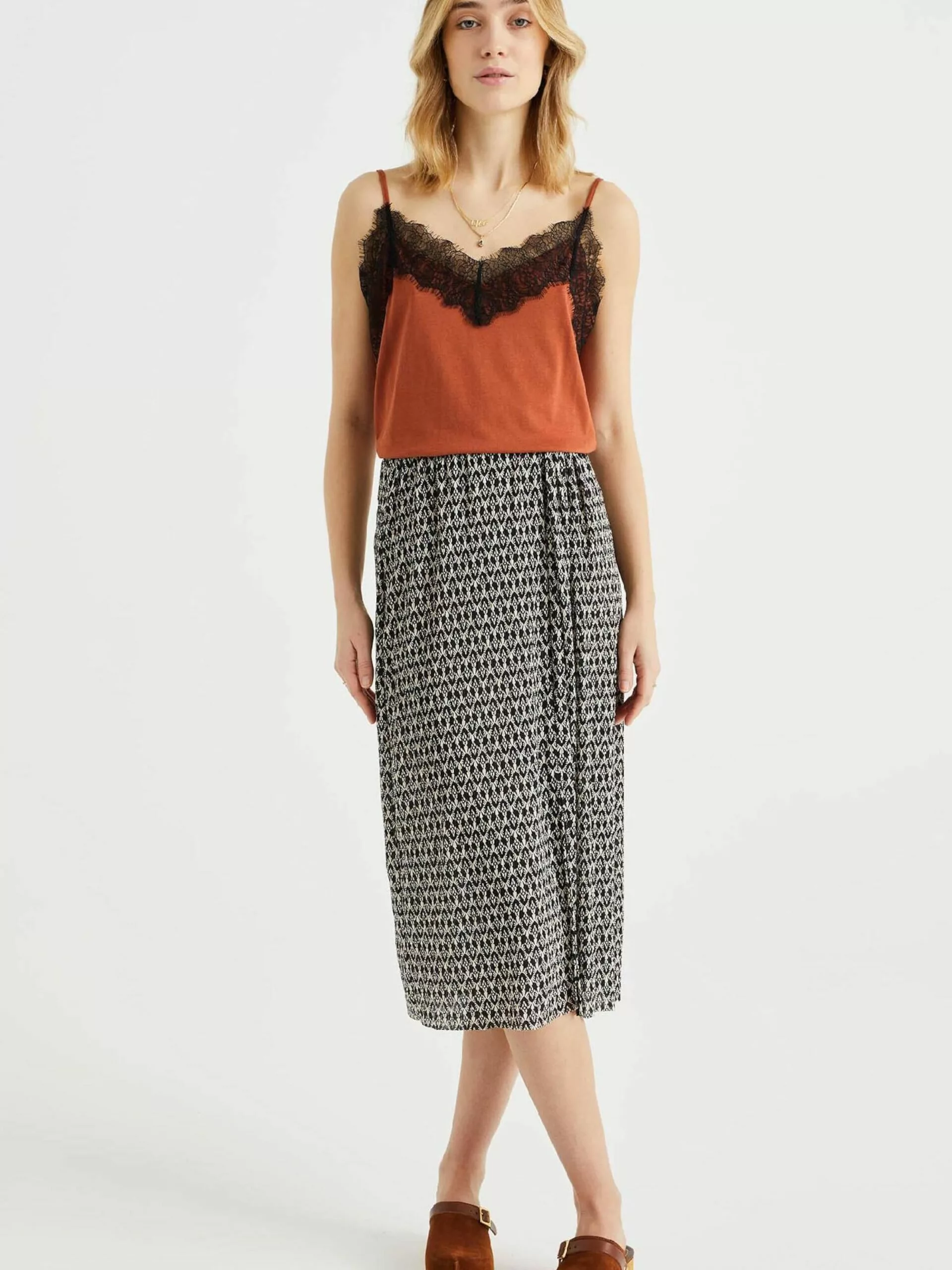 WE FASHION Jupes Midi Jupe Femme Gris / Noir 4 WE FASHION Jupes Midi Jupe Femme Gris / Noir – Image 4