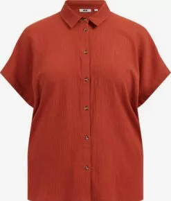 WE FASHION Blouses à Manches Courtes Chemisier Femme Rouille