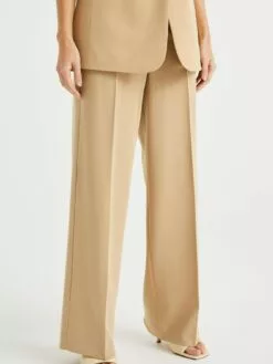 WE FASHION Pantalons Loosefit Pantalon à Plis Femme Beige -WE FASHION Magasin En Ligne 20eec84e3f58ba90a8da035bdca50360