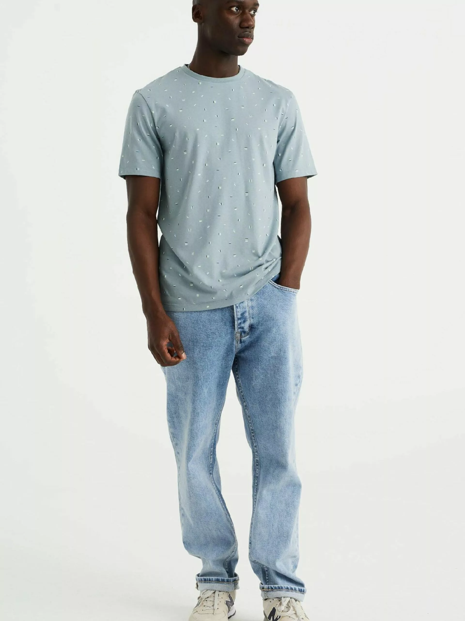 WE FASHION T-shirts T-Shirt Homme Bleu Marine / Bleu Clair 4 WE FASHION T-shirts T-Shirt Homme Bleu Marine / Bleu Clair – Image 4