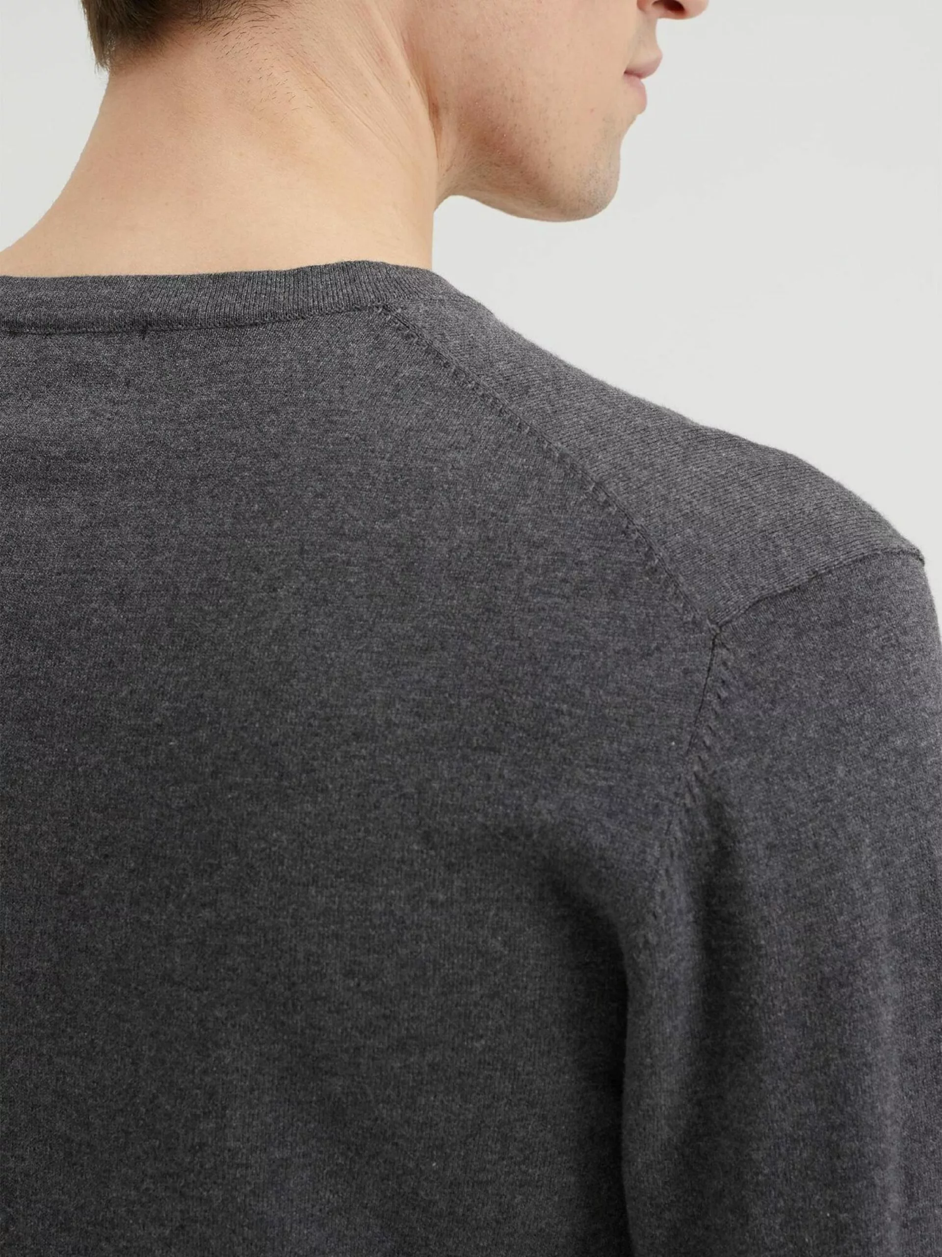 WE FASHION Pulls à Col En V Pull-over Homme Gris Chiné 5 WE FASHION Pulls à Col En V Pull-over Homme Gris Chiné – Image 5