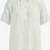 WE FASHION Blouses à Manches Courtes Chemisier Femme Blanc