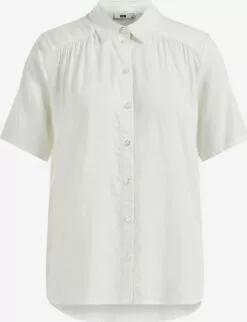 WE FASHION Blouses à Manches Courtes Chemisier Femme Blanc