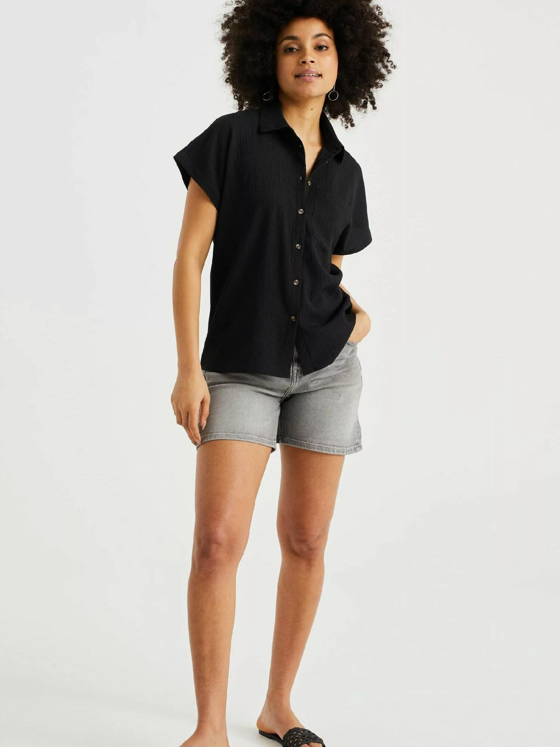 WE FASHION Shorts En Jean Skinny Jean Femme Gris 5 WE FASHION Shorts En Jean Skinny Jean Femme Gris – Image 5