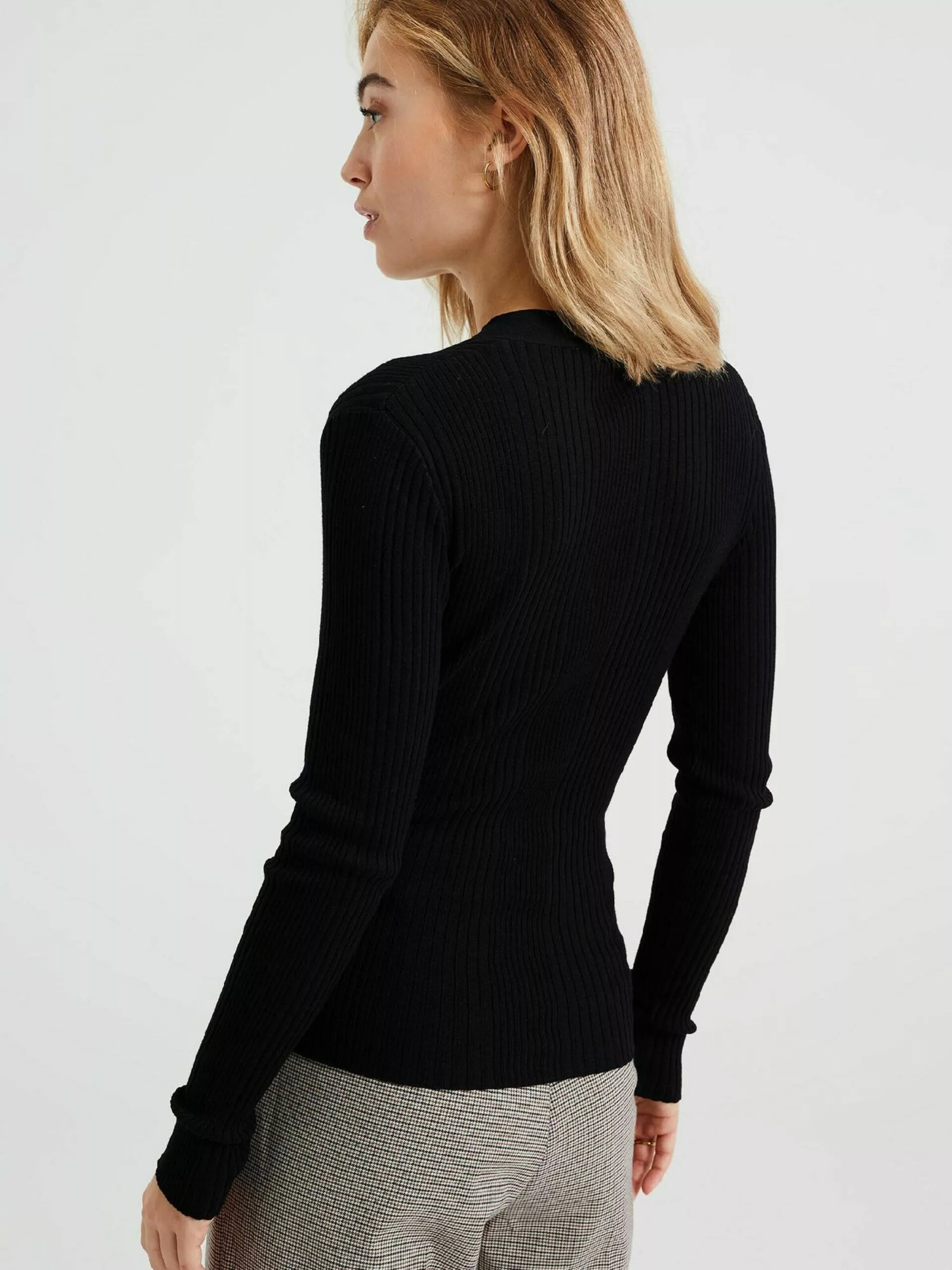 WE FASHION Pulls Maille Fine Pull-over Femme Noir 3 WE FASHION Pulls Maille Fine Pull-over Femme Noir – Image 3