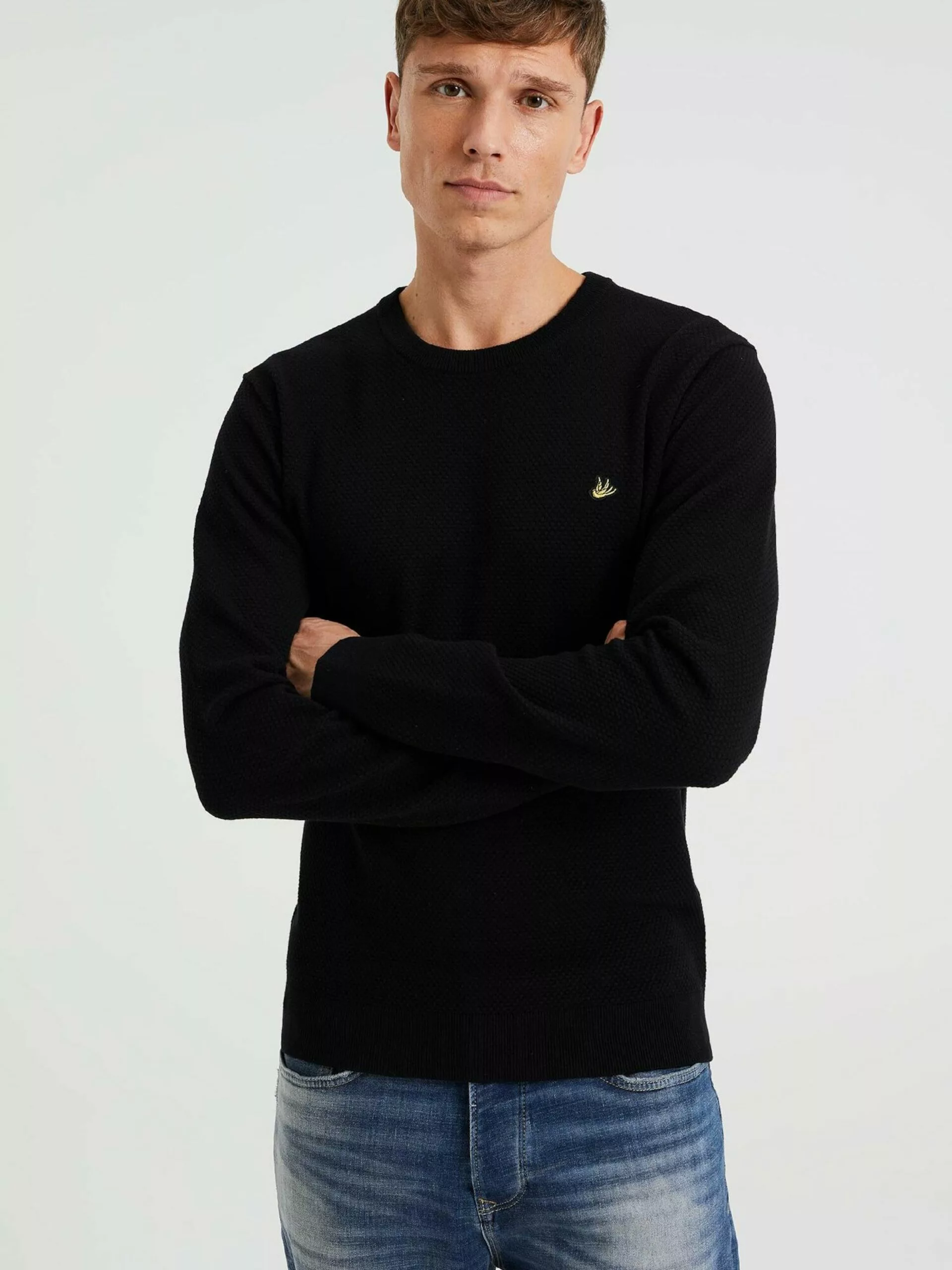 WE FASHION Pulls à Col Rond Pull-over Homme Noir 2 WE FASHION Pulls à Col Rond Pull-over Homme Noir – Image 2