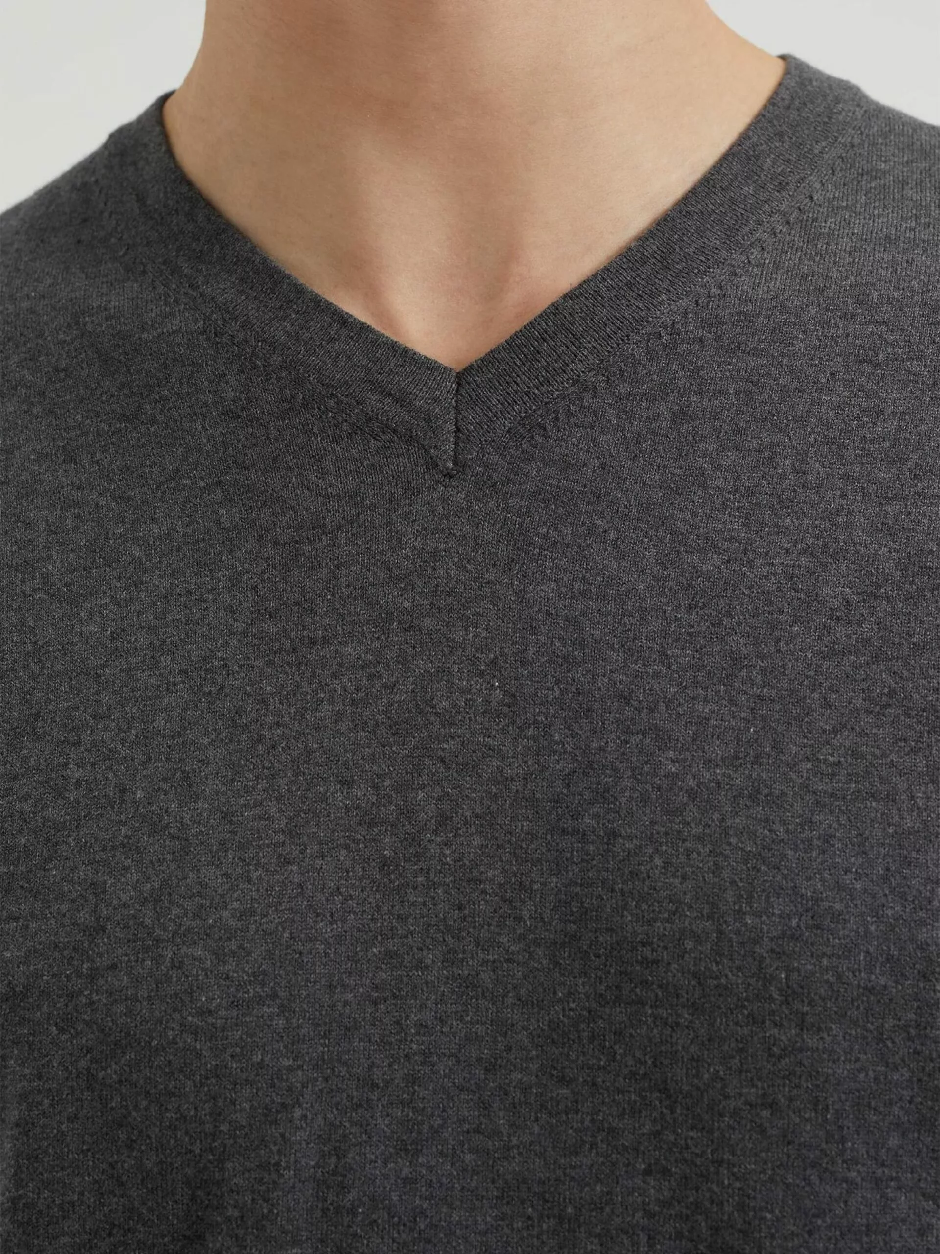 WE FASHION Pulls à Col En V Pull-over Homme Gris Chiné 6 WE FASHION Pulls à Col En V Pull-over Homme Gris Chiné – Image 6