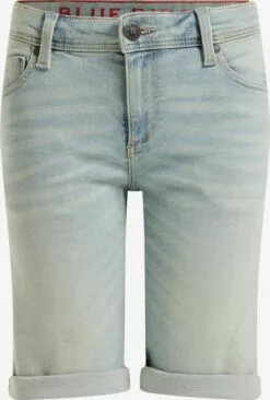 WE FASHION Shorts Coupe Slim Jean Enfants Bleu Clair