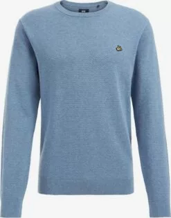 WE FASHION Pulls à Col Rond Pull-over Homme Bleu Clair