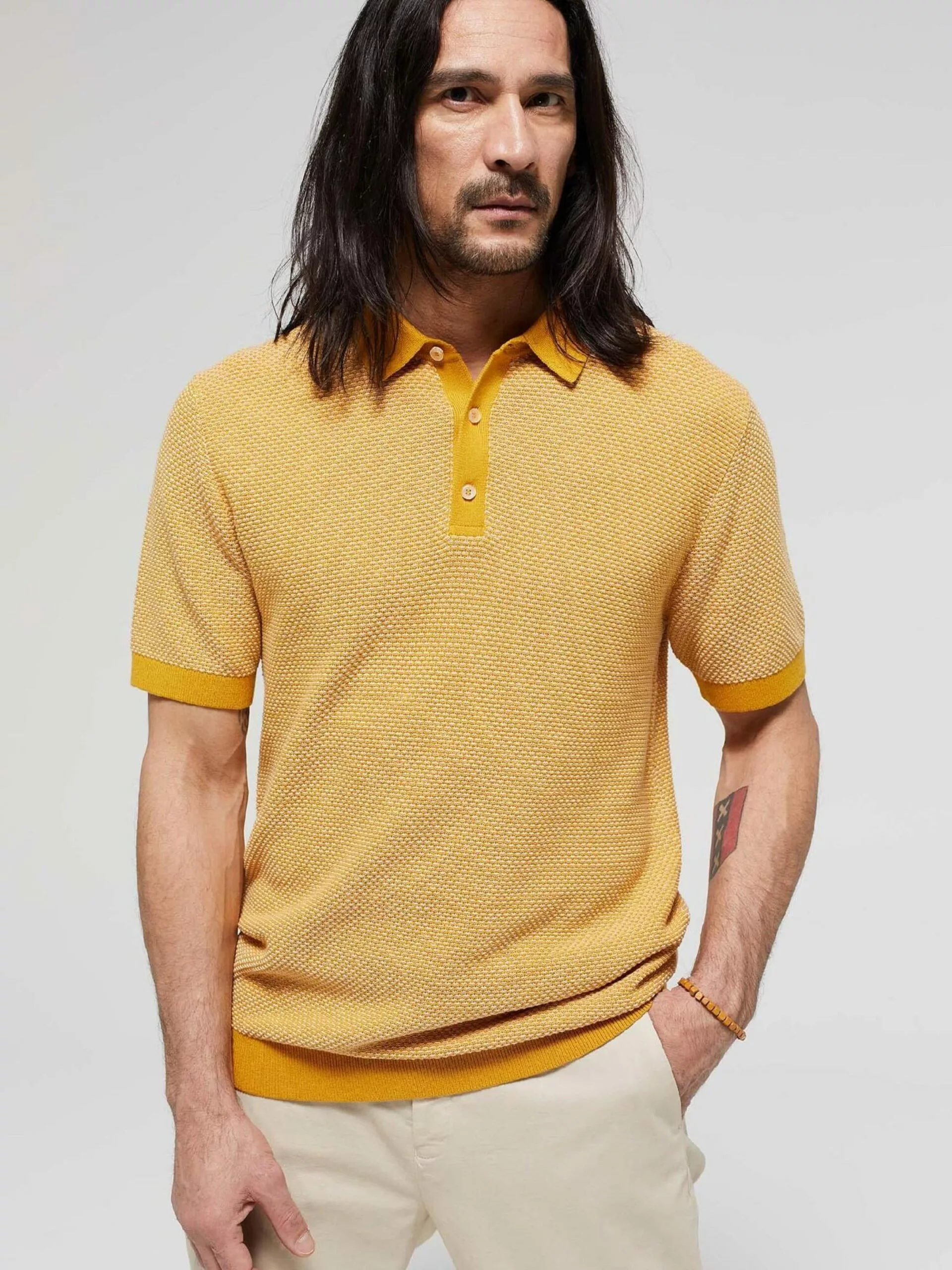 WE FASHION Pulls à Col En V Pull-over Homme Safran 2 WE FASHION Pulls à Col En V Pull-over Homme Safran – Image 2