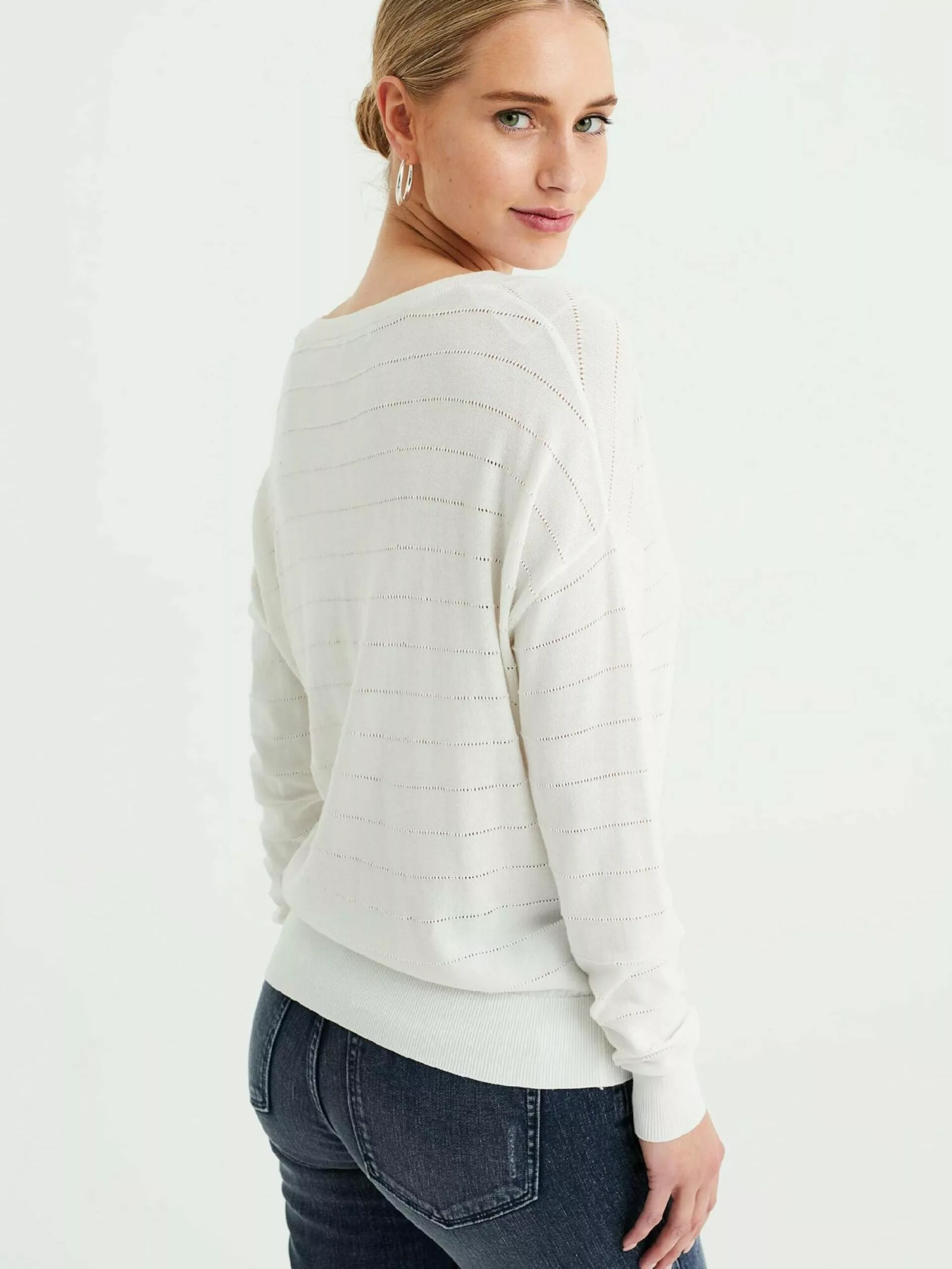 WE FASHION Pulls Maille Fine Pull-over Femme Blanc Cassé 3 WE FASHION Pulls Maille Fine Pull-over Femme Blanc Cassé – Image 3