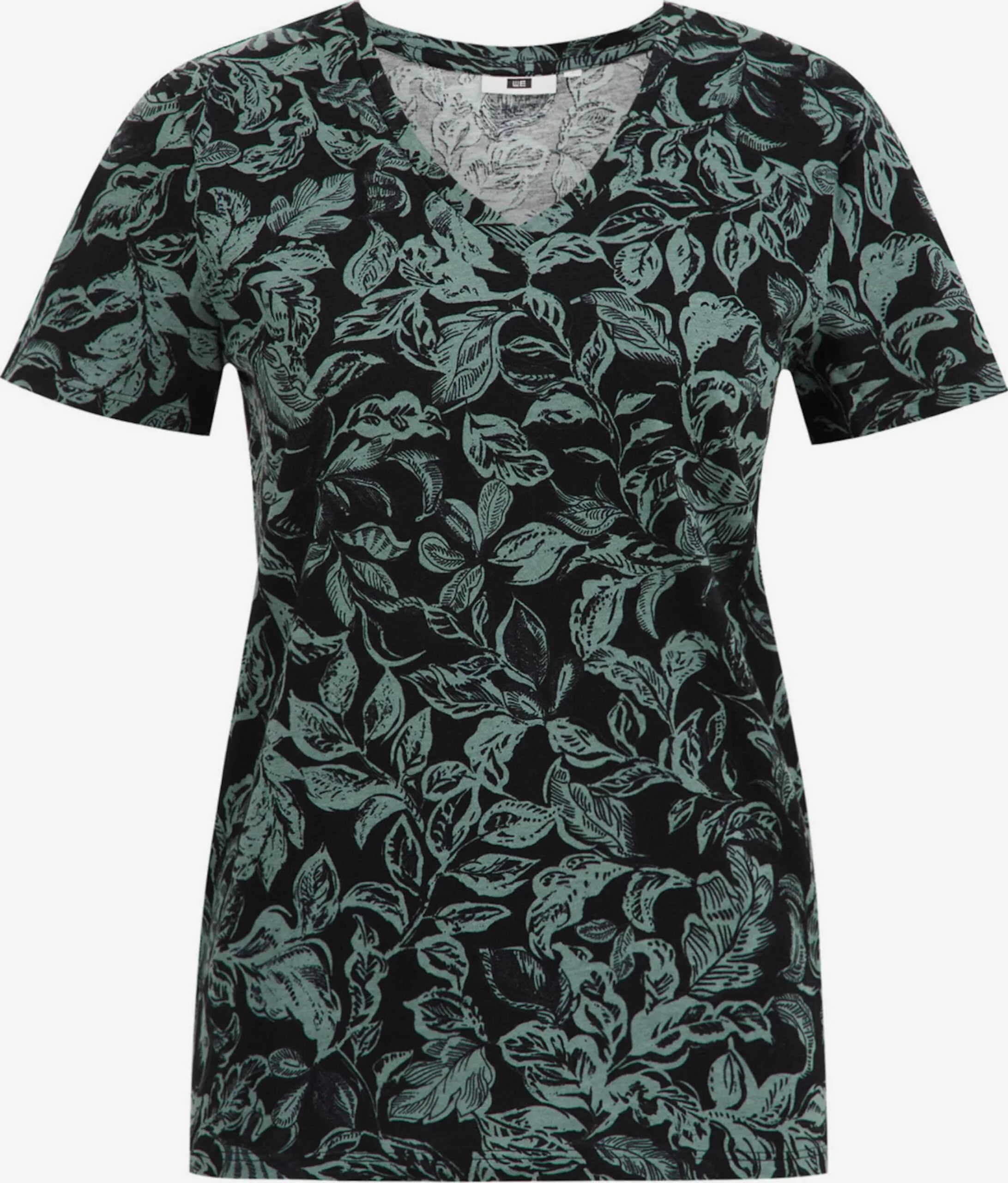 WE FASHION T-shirts T-shirt Femme Vert Foncé / Noir 1 WE FASHION T-shirts T-shirt Femme Vert Foncé / Noir