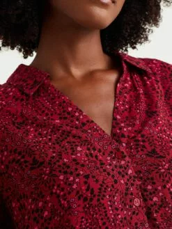 WE FASHION Blouses à Manches Courtes Chemisier Femme Lie De Vin / Rouge Clair -WE FASHION Magasin En Ligne 3905a4e18466a033022dbe312e00a16b