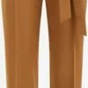 WE FASHION Pantalons Effilé Pantalon à Plis Femme Caramel