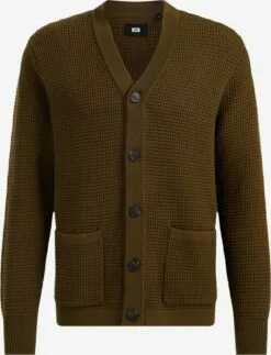 WE FASHION Gilets Vestes En Maille Homme Kaki