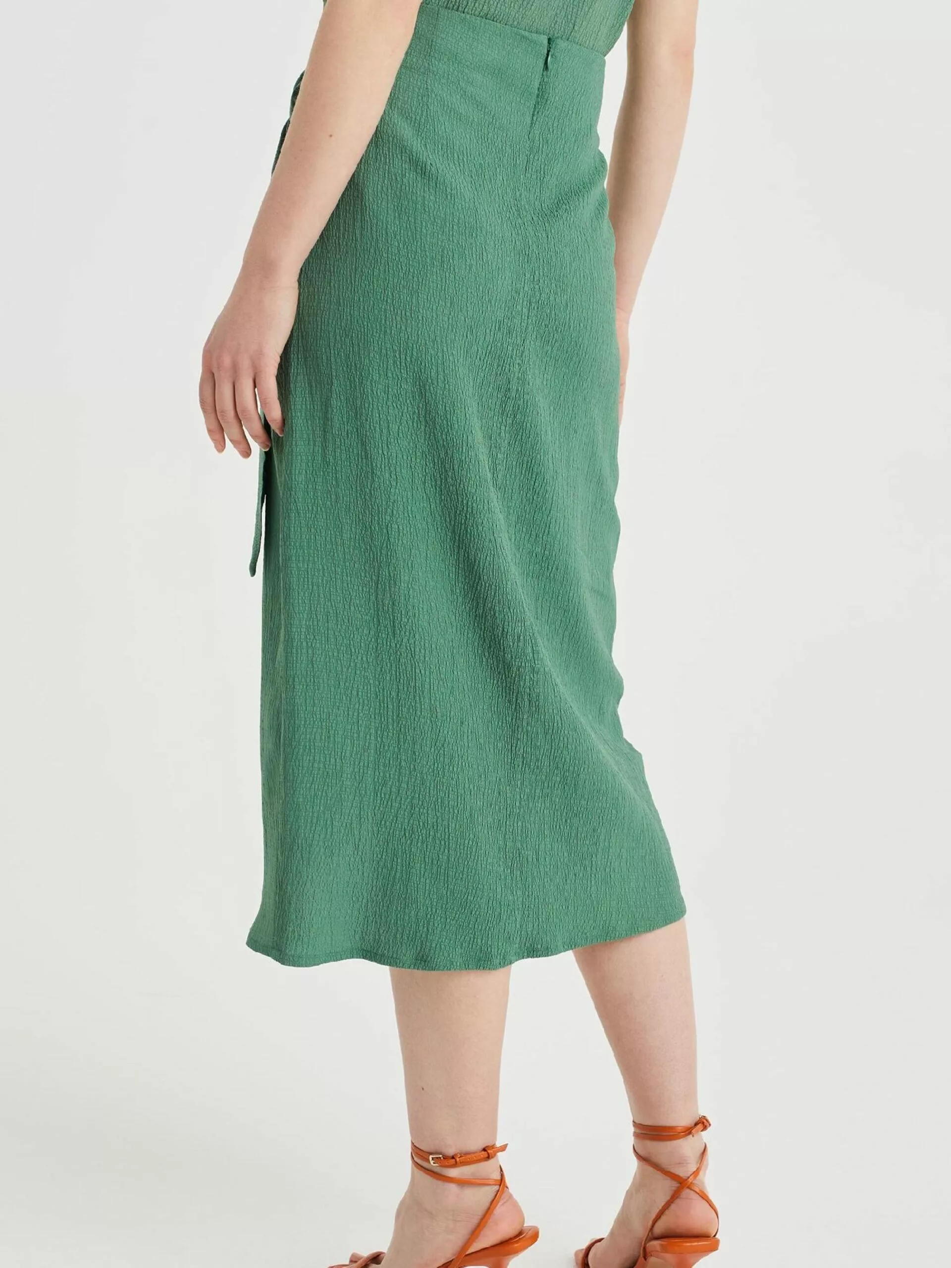 WE FASHION Jupes Midi Jupe Femme Vert 3 WE FASHION Jupes Midi Jupe Femme Vert – Image 3
