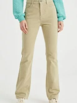 WE FASHION Pantalons En Velours Côtelé évasé Pantalon Femme Vert Pastel -WE FASHION Magasin En Ligne 427def9a39fcea1538a63ba26fd0df16