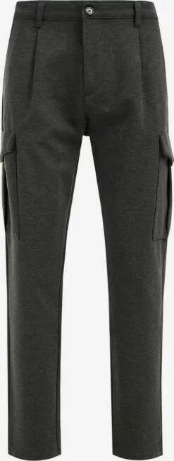 WE FASHION Pantalons Cargo Effilé Pantalon Cargo Homme Gris Foncé