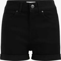 WE FASHION Shorts En Jean Skinny Jean Femme Noir