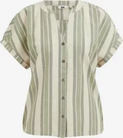 WE FASHION Blouses à Manches Courtes Chemisier Femme Vert / Vert Pastel