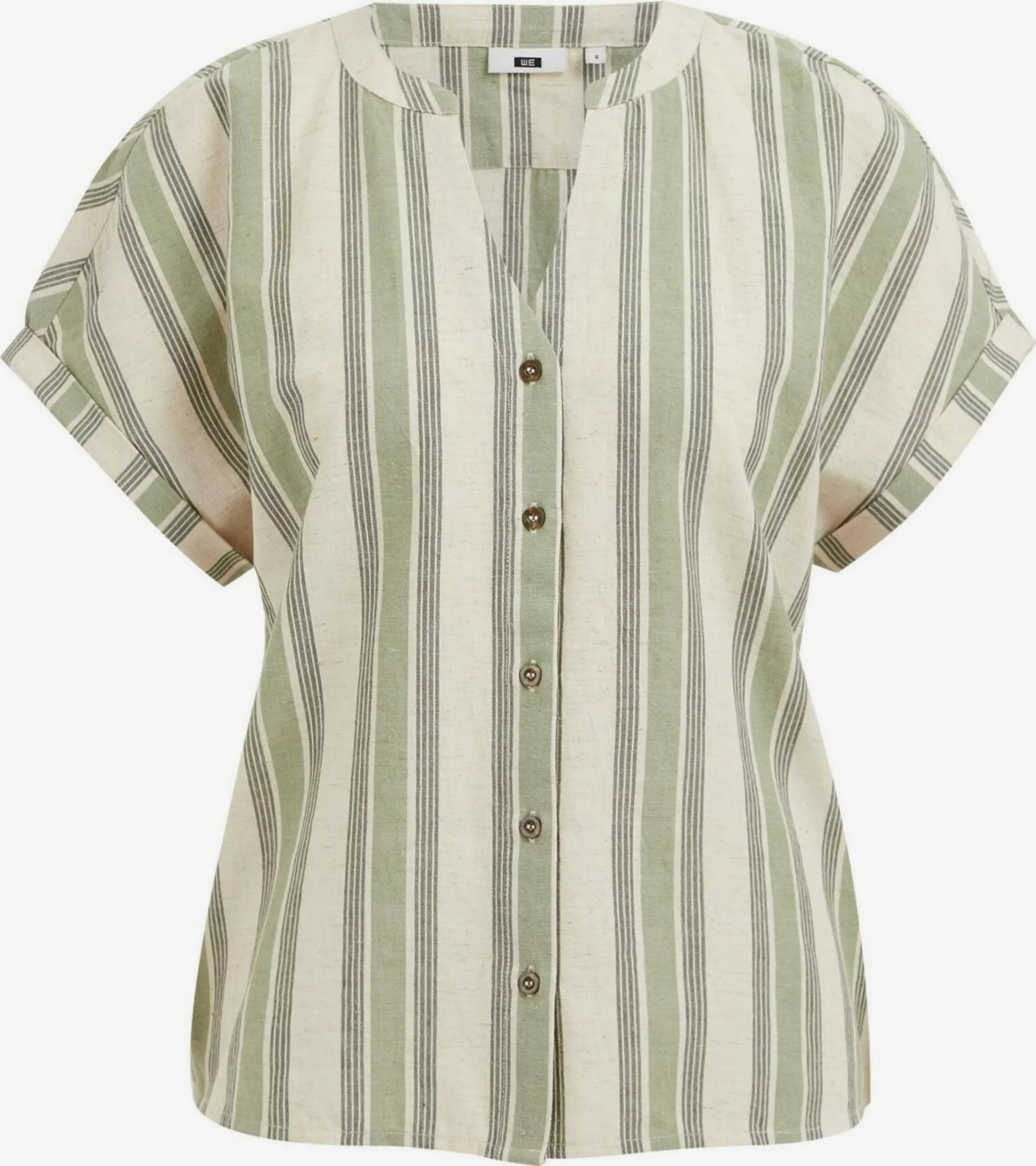 WE FASHION Blouses à Manches Courtes Chemisier Femme Vert / Vert Pastel 1 WE FASHION Blouses à Manches Courtes Chemisier Femme Vert / Vert Pastel