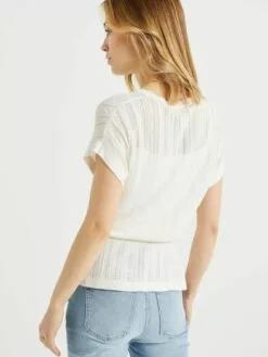 WE FASHION Pulls Maille Fine Pull-over Femme Blanc -WE FASHION Magasin En Ligne 46a1e18dba2636a76557a750d08a1f4b