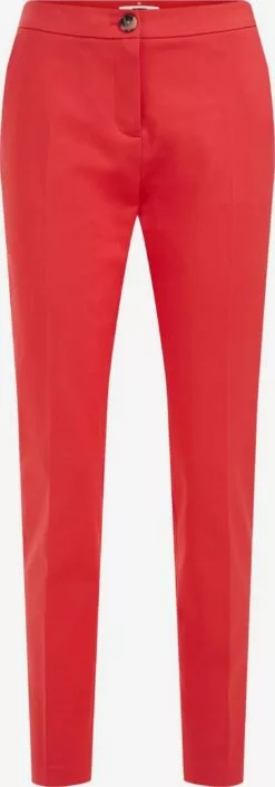 WE FASHION Pantalons Coupe Slim Pantalon à Plis Femme Rouge